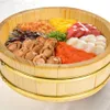 Sushi Tools Rice Wooden Bowl Bucket Tub Mixing Hangiri Oke Wood Japanese Box Small Servingsteamertray Container Basket Plate Large 230922