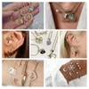 Charms Blue Deer Sun Star för smycken Tillverkningar Boho CZ Hip Hop Gold Color Heart Diy Earring Halsbandsarmband