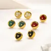 Luxury 18k Gold Plated Earrings Charm Multi-Color Women's Flower Earring Fashion Designer Brand Earrings Red White Jewelry AC238W