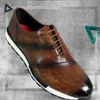 Sapatos casuais masculinos de couro genuíno, tênis confortáveis da moda feitos à mão com lantejoulas, sapatos casuais para encontros e banquetes a30