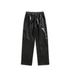 Men's Pants Oversized Black Leather Men Fashion Pocket Cargo Streetwear Korean Loose Wide Leg Mens Baggy Trousers