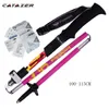 Bâtons de randonnée 1 pièce Portable pliant en Fiber de carbone bâton de Ski extérieur ultraléger pliable réglable bâton de marche nordique Snowboard 230922