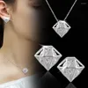 Ensemble de boucles d'oreilles et collier LEEKER pour femmes, boucles d'oreilles à clous, couleur or Rose et argent, ras du cou, accessoires de mariage, bijoux LK3