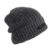 ベレー帽の冬の大きな頭の周囲ショーフェイスパッチ布粗いニットウールの帽子の子供のゆるいファッション冷たい耳温かい男性潮