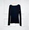 Kadın Sweaters Naizaiga 100 Superfine Merino Yün Eğik Boyun Uzun Kollu Katı Bahar Kadın Sakinsiz Tul Fullar Sweater WLHL36 230923