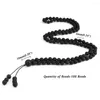 Filo da 6 mm di pietra lavica nera perline braccialetto collana fatta a mano 108 mala avvolgenti per uomo donna moda yoga energia gioielli regali