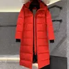 Designer canadense ganso meados de comprimento versão puffer jaqueta feminina para baixo parkas inverno grosso casacos quentes à prova de vento streetwear489