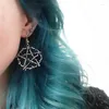 Brincos pendurados goth, brincos de metal pendurados para mulheres, punk, halloween, pentagrama, piercing, joias, atacado, dropship vge020