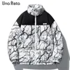 Herrarna ner parkas una reta streetwear höst vinter män kläder hip hop tryck parka överrock harajuku par jacka kappa 230922