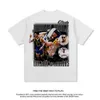 Poole Basketball T-shirt Figure Print Short Sleeve Street Hip Hop Washed Old Round Neck Top Trendycg84