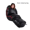 Sacs de couchage très chaud en duvet d'oie blanche rempli de sac de style momie adulte adapté à l'hiver thermique 4 types d'épaisseur Camping voyage 230922