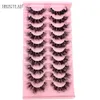 Falska ögonfransar 10pairs Mink Eyelashes Invisible Band Lash Extension Natural False Eyelashes Cross Cluster Fairy 3D Faux Big Eye Long Fake Lash 230922