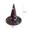 Imprezy czapki 1PCS Halloween Witch Hats Adult Kids Witch Hat Masquerade Wstbon Wizard Top Pointed Cap Halloween Dekoracja Cosplay Props 230923