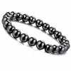 Bracciale in ematite nera da 8 mm con perline magnetiche, braccialetto con magnete in pietra, per alleviare l'artrite, mal di testa, gioielli per alleviare lo stress193Y