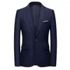 Costumes pour hommes Hommes Costume Manteau Formel Business Style Simple Bouton Blazer Revers Col Encoche Manches Longues Poches Printemps Automne Veste