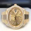 2023 QC Automatikwerk Uhr 40 mm President DayDate 228238 18 K Gelbgold Diamantanstöße Diamantlünette252T