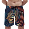 Men's Shorts Zebra Board Amazing Portraits Dapper Clothing Casual Beach Sports Surf Quick Dry Swim Trunks Birthday Present