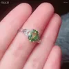 Cluster Rings KJJEAXCMY Fine Jewelry 925 Sterling Silver Inlaid Natural Peridot Ring Delicate Female Gemstone Support Test