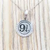 Charms smycken som gör Hary Poter Platform 9 3 4 925 Sterling Silver Couples Dainty Halsband för kvinnor Män Girl Boys Set Pend2724