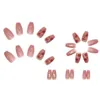 Накладные ногти, 24 шт., длинные Т-образные блестящие многоразовые ногти с полным покрытием, искусственная накладная балерина 230922