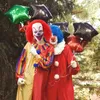 Masques de fête Masque de clown de cheveux rouges Halloween Eye Latex Couvre-chef Terror Costume Mascarade Cosplay Props pour adultes et enfants 230923