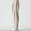 Pantalon d'été pour hommes, style chinois rétro, ample, droit, en lin, costume Tang, larges bloomers, jogging, grande taille, coton sarouel