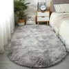 Carpets Oval Carpet Home Living Room Bedroom Large Size Rugs Plush Fluffy Decor Bedside Thickened Tie Dye 230923