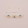 Bracelet de perles de riz à brins, oeil d'un côté, tricot à la main original, multicouche, Design de mode bohémien, perles à géométrie Simple