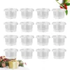 Disposable Cups Straws 50PCS Food Containers 140ml Plastic Container Clear Portion Bowls With Lids For Mousses Sauce Jelly