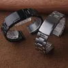 Edelstahlarmband, 18 mm, 20 mm, 22 mm, solides Gliederarmband, Armband für Smart Watch, Metallarmband, mattschwarz, 299 t