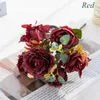 Fiori decorativi Confezione regalo Puntelli da tiro Sposa Piante artificiali finte Bouquet di peonie di seta in stile europeo Accessori da sposa Fai da te