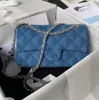 مصمم CF DENIM 25CM سلسلة سلسلة داكنة اللون فاتحة مصمم المرأة حقيبة Crossbody حقيبة الكتف Bag Wallet Courier Women's Bag عالية الجودة