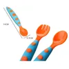 Andra babyfoder Mor och Cherry 001 Barn Sile Spoon Eating Fork Tabellery Set Supplementary Food Training Wholesale Drop Del Dhlov