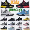 Jumpman 4S 4 Toddler Kids Shoes Sneakers Boys Girls Youth Basketball Shoe Black TD Red Thunder Military Cool Gray Bred University Size 22-35