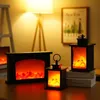 Projector Lamps LED Flame Lantern Lamp Simulation Flame Fireplace Night Light Flameless Light USB Battery Powered Decor Courtyard Living Room 230923