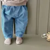 Set di abbigliamento Autunno Bambino Felpa a maniche lunghe Set Neonato Ragazzi Pantaloni in denim Vestito casual Ragazze Pantaloni scozzesi Completi per bambini 230923