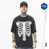 Men's T-shirts Fg Wear | 2023 Spring/summer New Fashion Brand Wash Old Half Skull Print Loose Round Neck Short Sleeve T-shirt for Men02jzi3iz