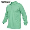 Herrpolos Tacvasen Summer Long Sleeve Performance Quick Torkning Polos T-shirts Mens Tactical Shirt Golf Team Work Shirts Jersey Casual Tops 230923