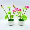 Dekorative Blumen 1PC gefälschte Pflanze Garten liefert Simulation Lotus Home Dekoration Blume Bonsai 7 Gabeln hochwertige künstliche Pflanzen