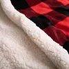 Couvertures Classique Rouge Et Noir Plaid Imprimé Sherpa Couverture Plaids Flanelle Fuzzy Couvre-lits Chaud En Peluche Pour Lit Cadeau De Noël 230923