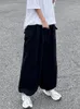 Pantalons pour femmes Capris Houzhou Harajuku Streetwear kaki Cargo pantalon femmes poches surdimensionnées Hip Hop noir pantalon à jambes larges pour femme mode coréenne 230922