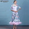 Stage Wear Femmes Ballroom Dance Practice Robe Jupe moderne Valse Uniformes sociaux Standard Ball Performance Vêtements MQ283