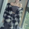 Pele feminina inverno outono moda jaqueta curta de luxo fofo preto e branco outerwear casaco fuzzy roupas 2023