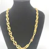 24 K Yellow REAL GOLD GF Puffed Mariner Link Chain Necklace 10mm 23 6 Lobster Clasp STAMP273e