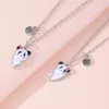 Anhänger Halsketten Nettes halbes Herz Panda Passende Halskette Set für 2 BFF Charm Freunde Halsband Mädchen Jungen Freundschaft Party Souvenir