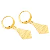 Dangle Chandelier 18 K Pure Solid Fine G F Yellow Gold Earring Real Italy Flash Resplendent Fashion 도착 Rhombus Elegant234b
