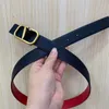 Cowhide Smooth V Belts for Women Designer Belt Mens Ceinture Hommeレターシンプルリバーシブルレジャーレザー2.5cm豪華なベルトレッドブラックGa07