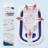 Baignoires Sièges Baby Shower Baignoire Pad born Infant Tapis de baignoire antidérapant Pliable Support de bain Coussin de siège Enfants Douche Berceau Lit Net 230923