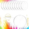 Porte-clés 30pcs cercles acryliques disques transparents ornements blancs avec ruban pour ornement cadeaux de bricolage d'anniversaire de Noël