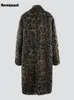 Heren Wol Blends Nerazzurri Herfst Winter Lange Losse Casual Luipaardprint Wollen Jas Heren 230923